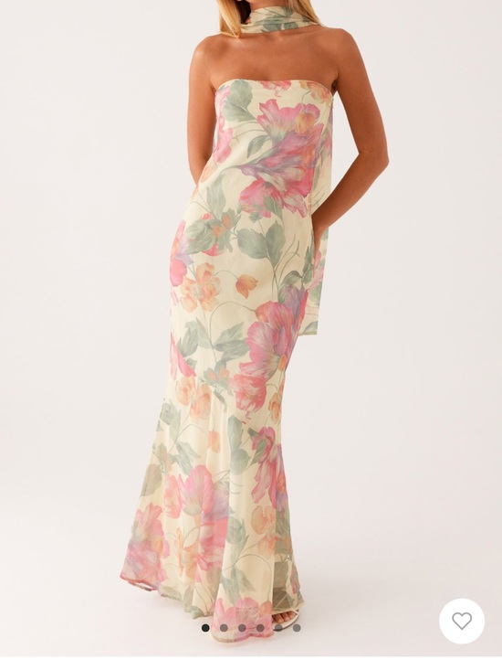 Peppermayo Dresses & Skirts - Peppermayo Strapless Floral Maxi Dress in Cream, Pink & Green